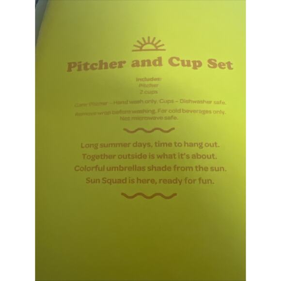 3 Piece Woven Pitcher And Cup Set Sun Squad Target NWOB - Picture 3 of 3